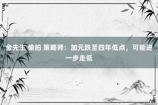 金先生 偷拍 策略师：加元跌至四年低点，可能进一步走低