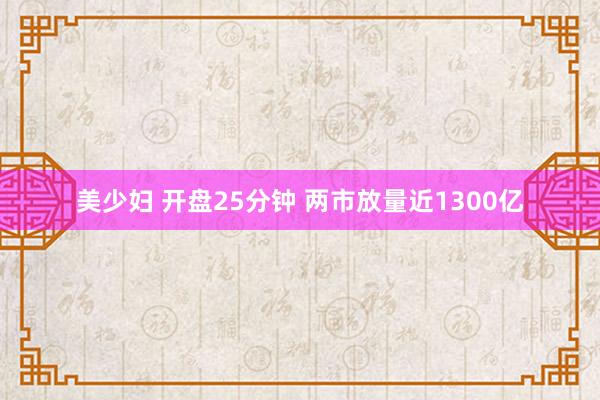 美少妇 开盘25分钟 两市放量近1300亿