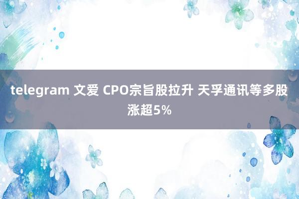 telegram 文爱 CPO宗旨股拉升 天孚通讯等多股涨超5%