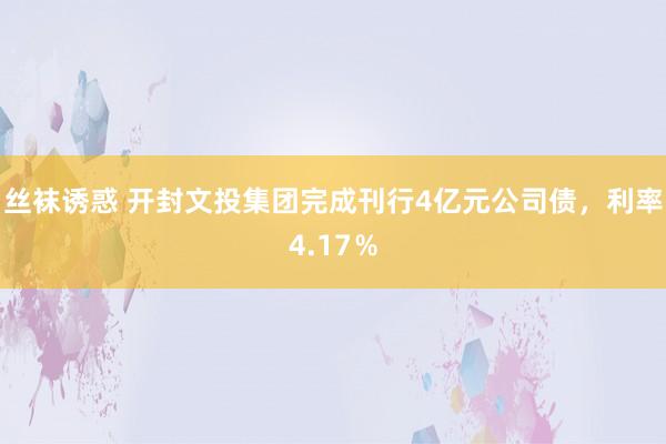 丝袜诱惑 开封文投集团完成刊行4亿元公司债，利率4.17％