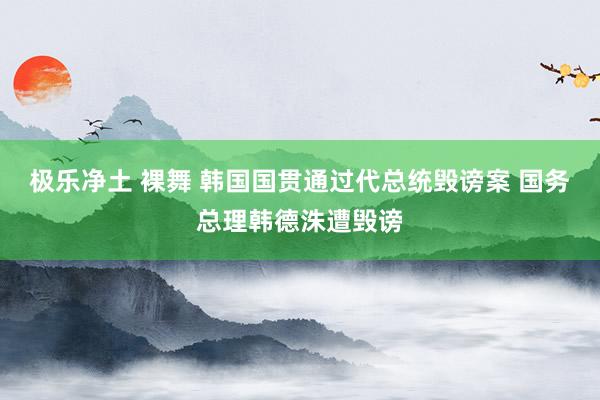 极乐净土 裸舞 韩国国贯通过代总统毁谤案 国务总理韩德洙遭毁谤