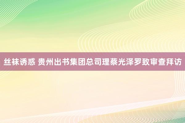 丝袜诱惑 贵州出书集团总司理蔡光泽罗致审查拜访