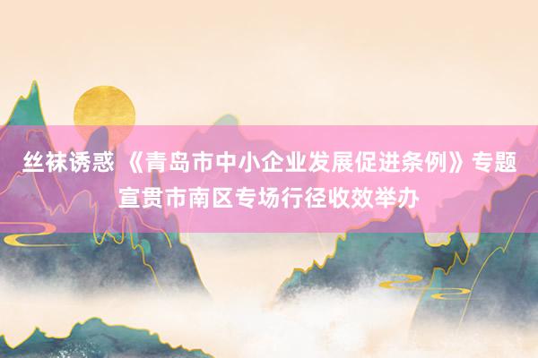 丝袜诱惑 《青岛市中小企业发展促进条例》专题宣贯市南区专场行径收效举办