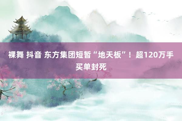 裸舞 抖音 东方集团短暂“地天板”！超120万手买单封死