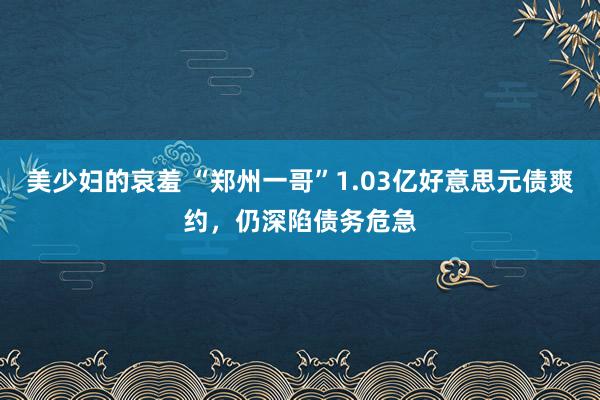 美少妇的哀羞 “郑州一哥”1.03亿好意思元债爽约，仍深陷债务危急
