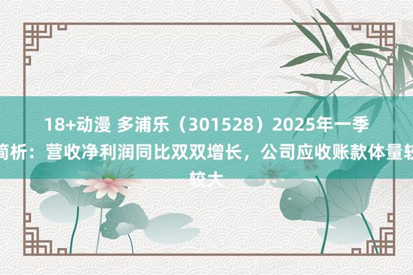18+动漫 多浦乐（301528）2025年一季报简析：营收净利润同比双双增长，公司应收账款体量较大