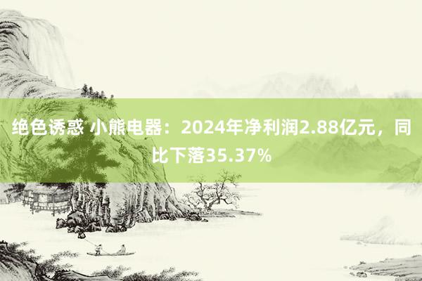 绝色诱惑 小熊电器：2024年净利润2.88亿元，同比下落35.37%