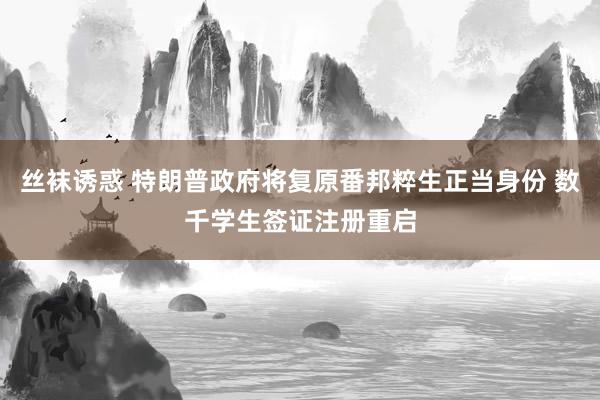 丝袜诱惑 特朗普政府将复原番邦粹生正当身份 数千学生签证注册重启